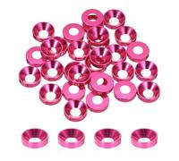 sourcing map 30pcs M6 Counterbore Washers, 13.8mm/0.54inch Anodized Aluminum Alloy, Head Gaskets for Screw RC/FPV/PC/Drone Accessories Parts, Rose Red