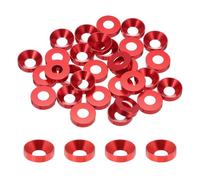 sourcing map 30pcs M6 Counterbore Washers, 13.8mm/0.54inch Anodized Aluminum Alloy, Head Gaskets for Screw RC/FPV/PC/Drone Accessories Parts, Red