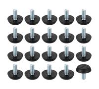 sourcing map 30Pcs M6 Thread Furniture Feet Levelers, 23x15mm Adjustable Leveling Table Feet, Screw on Furniture Glide Leveling for Chair Stool Legs, Black