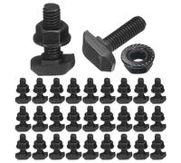 sourcing map 30pcs M6x20mm t Slot Drop-in Bolt, Carbon Steel Hammer Head Bolts t Shape Stud Sliding Screw with M6 Hexagon Flange Nuts for European Standard 30 Series Aluminum Profile