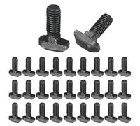 sourcing map 30pcs M8x20mm t Slot Drop-in Bolt, Carbon Steel Hammer Head Bolts t Shape Stud Sliding Screw for European Standard 40 Series Aluminum Profile