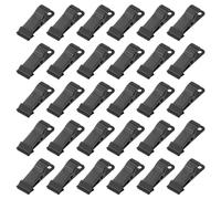 sourcing map 30pcs Metal Alligator Clamps 1.3" x 0.5" Mini Spring Clamp Hanging Crocodile Clips with Smooth Jaw for Work Photo Clothes Crafts, Black