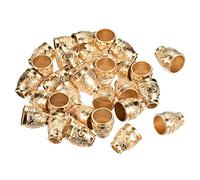 sourcing map 30pcs Metal Bell Stopper, Alloy Rope End Lock Bell Rope Fastener End Stopper for Lanyard Clothes Backpack Bag DIY Craft Projects, Gold