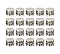 sourcing map 30pcs Metal Cord Locks, 3.5mm Double Hole Spring Stopper Fastener Slider Toggles End for Drawstrings Bags Backpacks Clothing Lanyard, Pearl Nickel