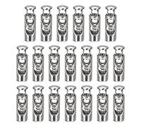 sourcing map 30pcs Metal Cord Locks, 4mm Double Hole Spring Stopper Fastener Slider Toggles End for Drawstrings Bags Backpacks Clothing Lanyards, White Nickel