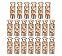 sourcing map 30pcs Metal Cord Locks, 4mm Double Hole Spring Stopper Fastener Slider Toggles End for Drawstrings Bags Backpacks Clothing Lanyards, Golden