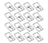 sourcing map 30Pcs Metal Roller Buckles, 7mm - 0.28" Rectangle Sewing Mini Buckles Webbing Slider Single Pin Slides for DIY Craft Accessories Clothes Belt (Silver, 17.5mm)