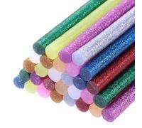 sourcing map 30pcs Mini Glitter Hot Glue Sticks 4 inch x 0.28 inch High Sticky Hot Glue Gun Sticks, 10 Color