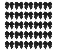 sourcing map 30Pcs Mini Ribbon Bow 1" Mini Fabric Satin Ribbon Flower Bows for Craft DIY Sewing Wedding Birthday Party Black