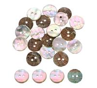 sourcing map 30Pcs Natural Shell Buttons, 15mm 2-Hole Round Shell Craft Sewing Button, Decorative Accessories for Coats, Shirts, Clothing DIY Projects, Beige