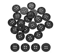 sourcing map 30Pcs Natural Shell Buttons, 15mm 4-Hole Round Shell Craft Sewing Button, Decorative Accessories for Coats, Shirts, Clothing DIY Projects, Black