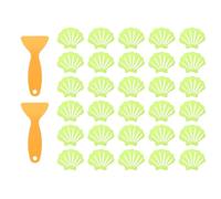 sourcing map 30pcs Non-Slip Bathtub Stickers, Anti-Slip Shower Stickers Showers Treads Shell Shaped Appliques with 2 Pcs Scraper for Bath Tub Shower Stairs, Green