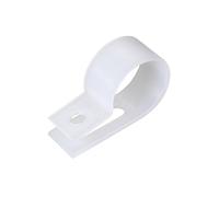 sourcing map 30Pcs Nylon R-Type Clamp Organizer Cord Clips for Wire Management Fit Cable Dia 15-19mm White