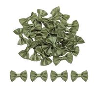sourcing map 30pcs Olive Green Bow Ties 1.5"x1" Mini Bowknot for Crafting Little Satin Bows Bulk