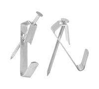 sourcing map 30Pcs Photo Frames Hanger Hooks, 50 Lb Frame Hooks with Nails Metal Wall Mount Album Picture Hanging Clips for Hanging, Clocks on The Wall, Silver