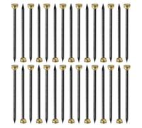sourcing map 30Pcs Picture Hanging Nails, 1.8 x 35mm Iron Decorative Hangers Reusable Hardware Tool for Hanging Pictures Mirrors, Gold & Black
