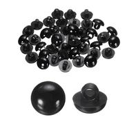 sourcing map 30pcs Plastic Buttons 0.39" (10mm) Mushroom Type Domed Round Sewing Button Craft Sewing Accessories with Shank for Jacket Coat Shirt Wedding Dresses, Black