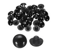 sourcing map 30pcs Plastic Buttons 0.47" (12mm) Mushroom Type Domed Round Sewing Button Craft Sewing Accessories with Shank for Jacket Coat Shirt Wedding Dresses, Black