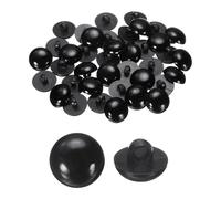 sourcing map 30pcs Plastic Buttons 0.59" (15mm) Mushroom Type Domed Round Sewing Button Craft Sewing Accessories with Shank for Jacket Coat Shirt Wedding Dresses, Black