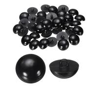 sourcing map 30pcs Plastic Buttons 0.79" (20mm) Mushroom Type Domed Round Sewing Button Craft Sewing Accessories with Shank for Jacket Coat Shirt Wedding Dresses, Black