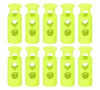sourcing map 30Pcs Plastic Cord Lock Draw String Double Hole Spring Toggle Stoppers Spring Stop for Backpack Shoelaces Drawstrings, 4mm Bright Green