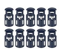 sourcing map 30Pcs Plastic Cord Lock Draw String Single Hole Spring Toggle Stoppers Spring Stop for Backpack Shoelaces Drawstrings, 5.5x3mm Navy Blue