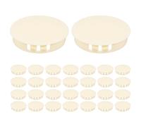 sourcing map 30pcs Plastic Hole Plugs 2" 50mm Nylon Round Drill Screw Hole Covers Flush Panel Locking Plugs for Furniture Cabinet Shelf Door Insert End Caps, Beige