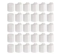 sourcing map 30pcs PP Plastic Disc Top Caps, 20/410 Replacement Press Caps Durable Dispensing Lids for Squeeze Bottles, Refillable Bottles, Plastic, Empty, Shampoo Bottles, White