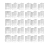 sourcing map 30pcs PP Plastic Disc Top Caps, 28/410 Replacement Press Caps Durable Dispensing Lids for Squeeze Bottles, Refillable Bottles, Plastic, Empty, Shampoo Bottles, Clear