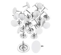 sourcing map 30Pcs Push Pins, 11mmx10mm Round Flat Head Decorative Thumb Tacks Upholstery Tacks for Cork Board Office Wall Hangings, White