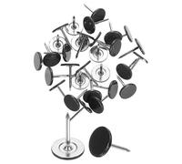 sourcing map 30Pcs Push Pins, 11mmx15mm Round Flat Head Decorative Thumb Tacks Upholstery Tacks for Cork Board Office Wall Hangings, Black