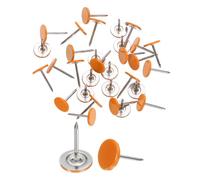sourcing map 30Pcs Push Pins, 11mmx17mm Round Flat Head Decorative Thumb Tacks Upholstery Tacks for Cork Board Office Wall Hangings, Orange