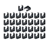 sourcing map 30Pcs PVC Water Pipe Clamps Clips, U-Shaped Tubing Hose Buckles, Irrigation Tube Holder for 50mm OD for TV Trays Tubing Hose Hanger Support Tubing, Black