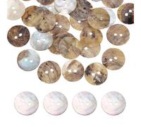 sourcing map 30Pcs Round Natural Shell Buttons,15mm 2 Holes Mother of Pearl Craft Seashell Sewing Buttons for Clothes Shirts Dresses Sewing DIY Craft Making, Smoke Grey