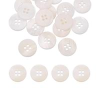sourcing map 30Pcs Round Natural Shell Buttons,15mm 4 Holes Mother of Pearl Craft Seashell Sewing Buttons for Clothes Shirts Dresses Sewing DIY Craft Making, Beige