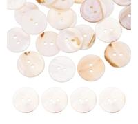 sourcing map 30Pcs Round Natural Shell Buttons,20mm 2 Holes Mother of Pearl Craft Seashell Sewing Buttons for Clothes Shirts Dresses Sewing DIY Craft Making, White