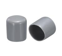 sourcing map 30pcs Round Rubber End Caps 30mm Grey PVC Vinyl Bolt Cover Screw Thread Protectors