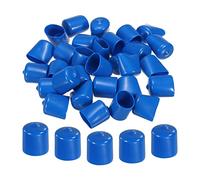 sourcing map 30pcs Rubber End Caps Cover 22mm Vinyl Screw Thread Protector Round PVC Vacuum Caps for Screw Bolt Pipe, Blue