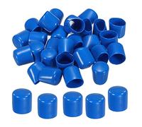 sourcing map 30pcs Rubber End Caps Cover 25mm Vinyl Screw Thread Protector Round PVC Vacuum Caps for Screw Bolt Pipe, Blue
