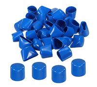 sourcing map 30pcs Rubber End Caps Cover 28mm Vinyl Screw Thread Protector Round PVC Vacuum Caps for Screw Bolt Pipe, Blue