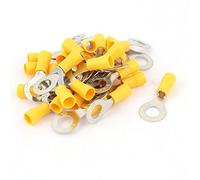 sourcing map 30pcs RV5.5-8 Pre Insulated Ring Terminals Yellow for AWG 12-10 Wire