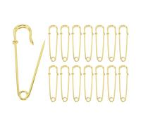 sourcing map 30pcs Safety Pins 2.76 Inch (70mm) Electroplated Steel Large Safety Pin Bulk Heavy Duty 0.07" Dia for Clothes Sewing Arts DIY Crafts, Gold Tone