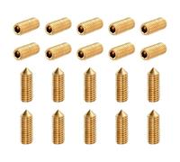 sourcing map 30Pcs Set Screws M3x8mm Brass Cone Point Hex Socket Grub Screws for Machinery, Home Repairs, and Fixtures Gold Tone
