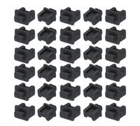 sourcing map 30pcs SFP-B Port Duct Covers Caps Silicone Plugs Protector for Internet Network Devices SFP Female Plug, Black