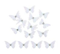 sourcing map 30Pcs Sheer Mesh Butterfly Appliques, 20mm Two Layers Butterflies with Gem Applique Patch DIY 3D Craft Ornament for Wedding Party Home Decor Clothes, Light Blue Purple