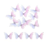 sourcing map 30Pcs Sheer Mesh Butterfly Appliques, 30mm Two Layers Butterflies with Gem Applique Patch DIY 3D Craft Ornament for Wedding Party Home Decor Clothes, Purple