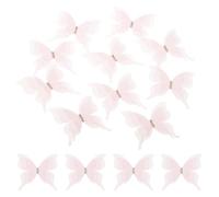 sourcing map 30Pcs Sheer Mesh Butterfly Appliques, 50mm Three Layers Butterflies with Gem Applique Patch DIY 3D Craft Ornament for Wedding Party Home Decor Clothes, Pink