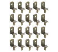 sourcing map 30Pcs Shelf Support Pegs, 5mm L-Shaped Bracket with Hole, Metal Support Pegs Holder for Kitchen Cabinet Bookcase (Green Bronze)