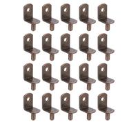 sourcing map 30Pcs Shelf Support Pegs, 5mm L-Shaped Bracket with Hole, Metal Support Pegs Holder for Kitchen Cabinet Bookcase (Red Bronze)
