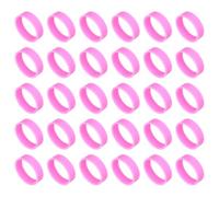 sourcing map 30Pcs Silicone Rubber Bands,20mm/0.8" Rubber Bands Rings Cable Ties Strong Elastic Bands Non-Slip for Cord Wrapping Bag Wraps, Pink